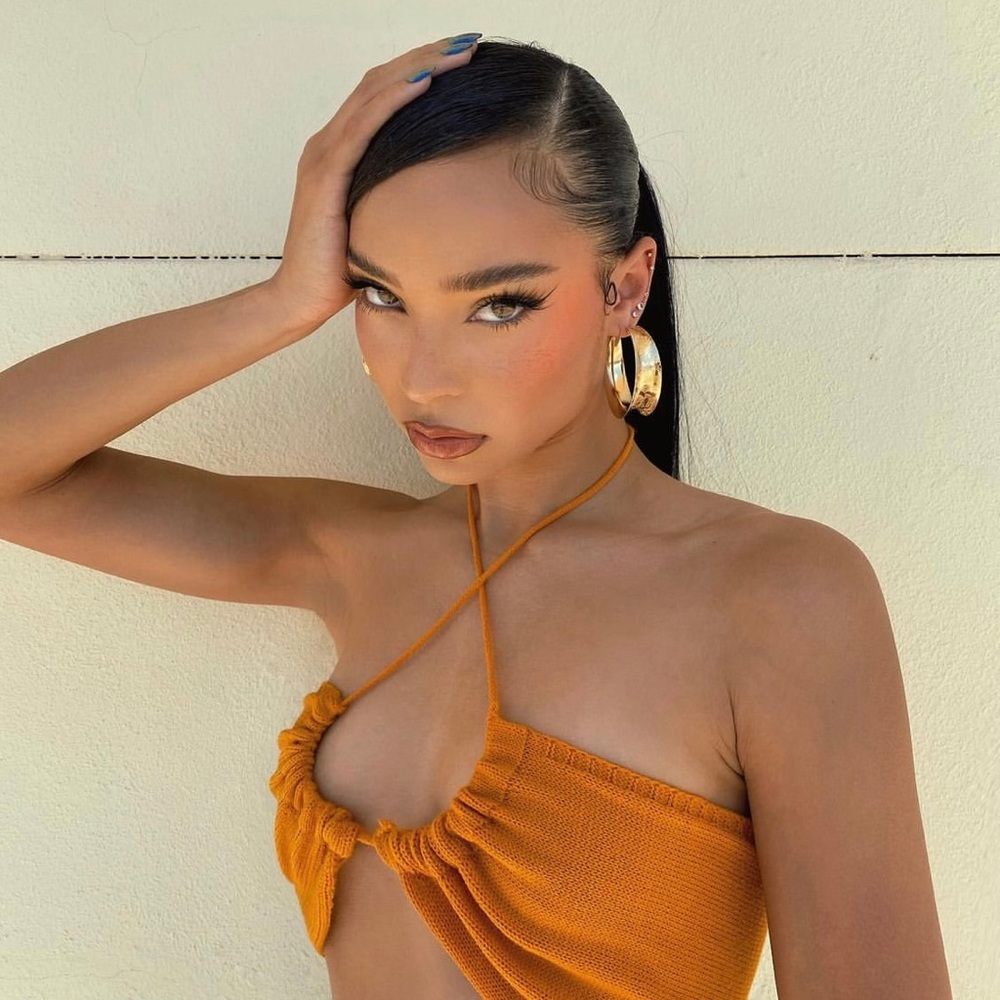 Gold crochet top